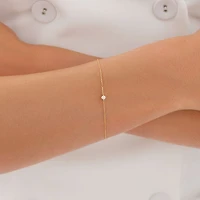 Bracelet with .08 Carat TW Diamond Birthstone in 10kt Yellow Gold