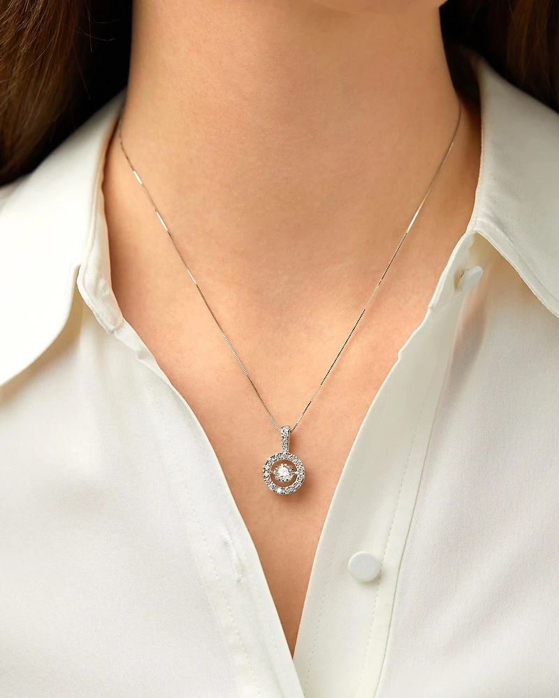 Pendentif Everlight en or blanc 14 K avec diamants totalisant 1,50 ct