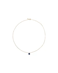 Oval Cut Blue Created Sapphire and Lab-Grown Diamond Halo Stud Earrings and Pendant Necklace Set in 10kt Yellow Gold and Rhodium