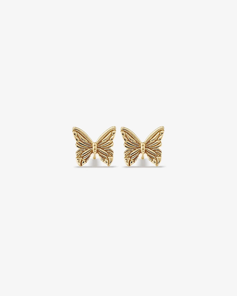 Butterfly Stud Earrings in 10kt Yellow Gold