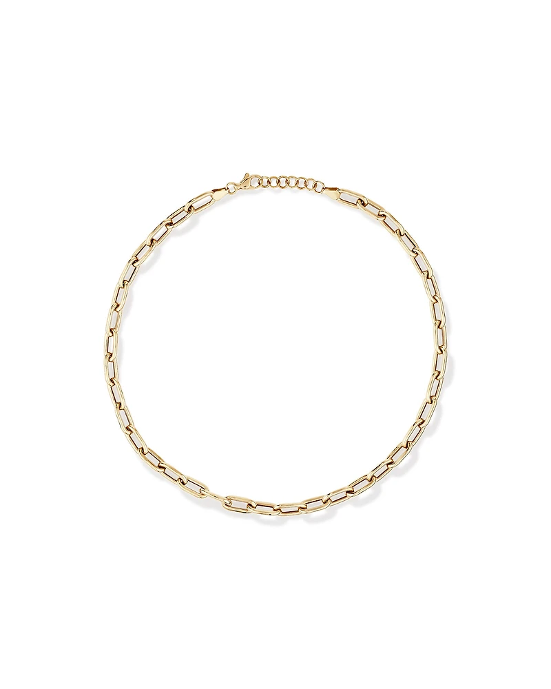 42.5cm Hollow Oval Paperclip Chain in 10kt Yellow Gold