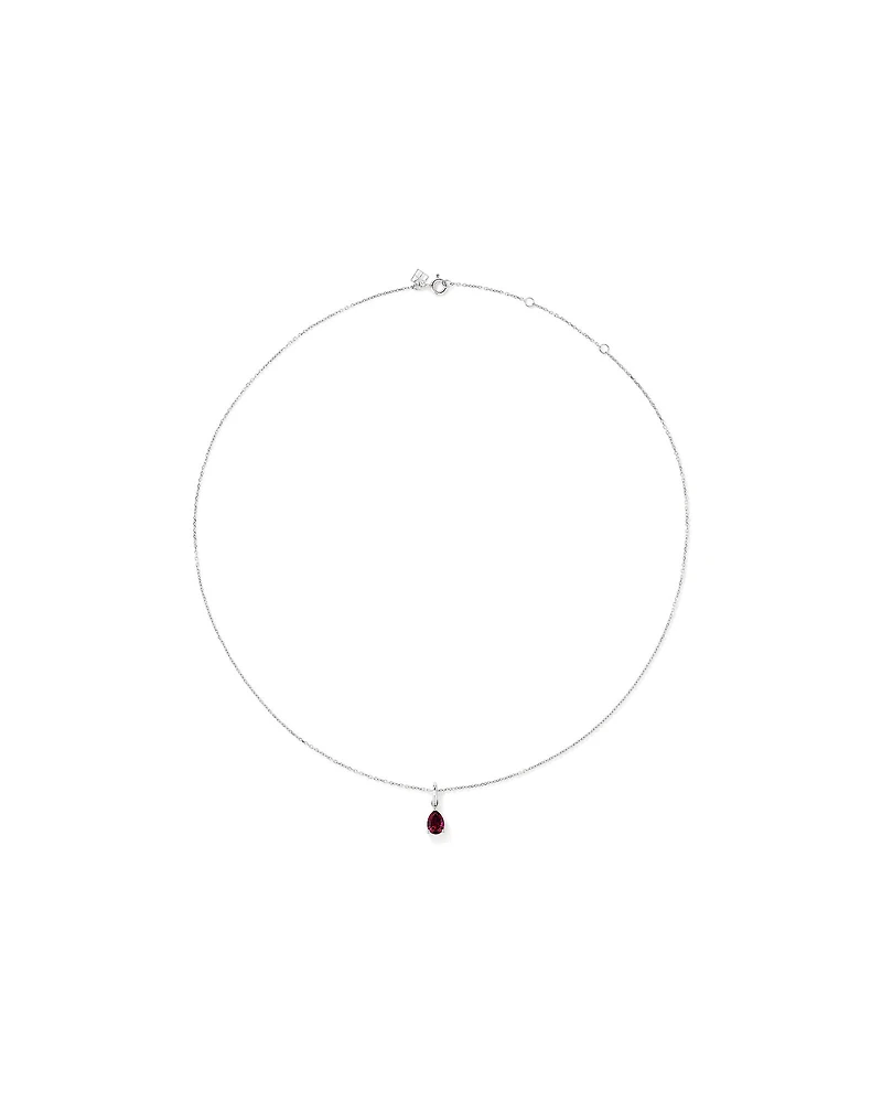 Pear Cut Created Ruby Pendant and Drop Earring Set in Sterling Silver