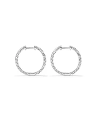 Carat TW Laboratory-Grown Diamond Hoop Earrings Set in 10kt White Gold