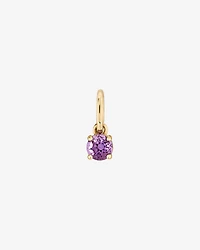 Round Purple Amethyst Birthstone Pendant in 10kt Yellow Gold