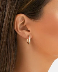 Huggie Earrings with 0.50 Carat TW of Diamonds in 10kt Rose Gold
