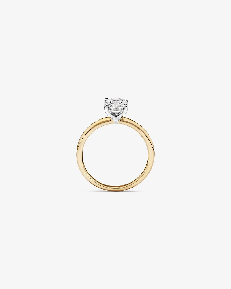 Carat TW Oval Laboratory-Grown Diamond Solitaire Engagement Ring in 14kt White Gold