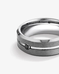 8mm Black Diamond Wedding Band Tungsten