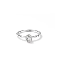 0.31 Carat TW Oval Cut Diamond Halo Engagement Ring in 14kt White Gold