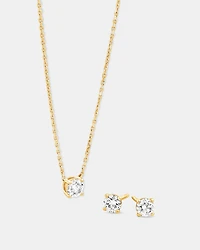 0.60 Carat TW Laboratory-Grown Diamond Stud Earrings & Pendant Set in 10kt White Gold