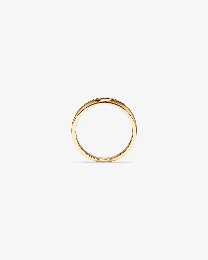 15 Carat TW Round Brilliant Half Bevelled Edge Channel Set Men's Ring in 10kt Yellow Gold