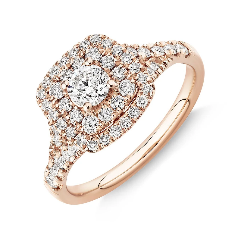 Bridal Set with 1.18 Carat TW of Diamonds in 14kt White Gold