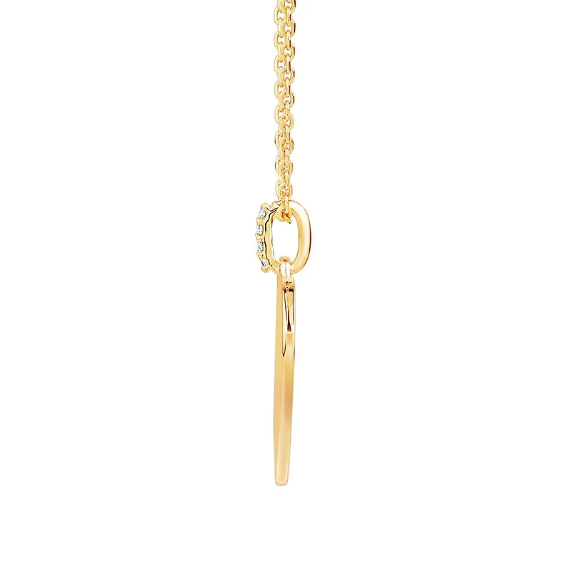 Diamond Accent Engravable Heart Pendant in 10kt Yellow Gold