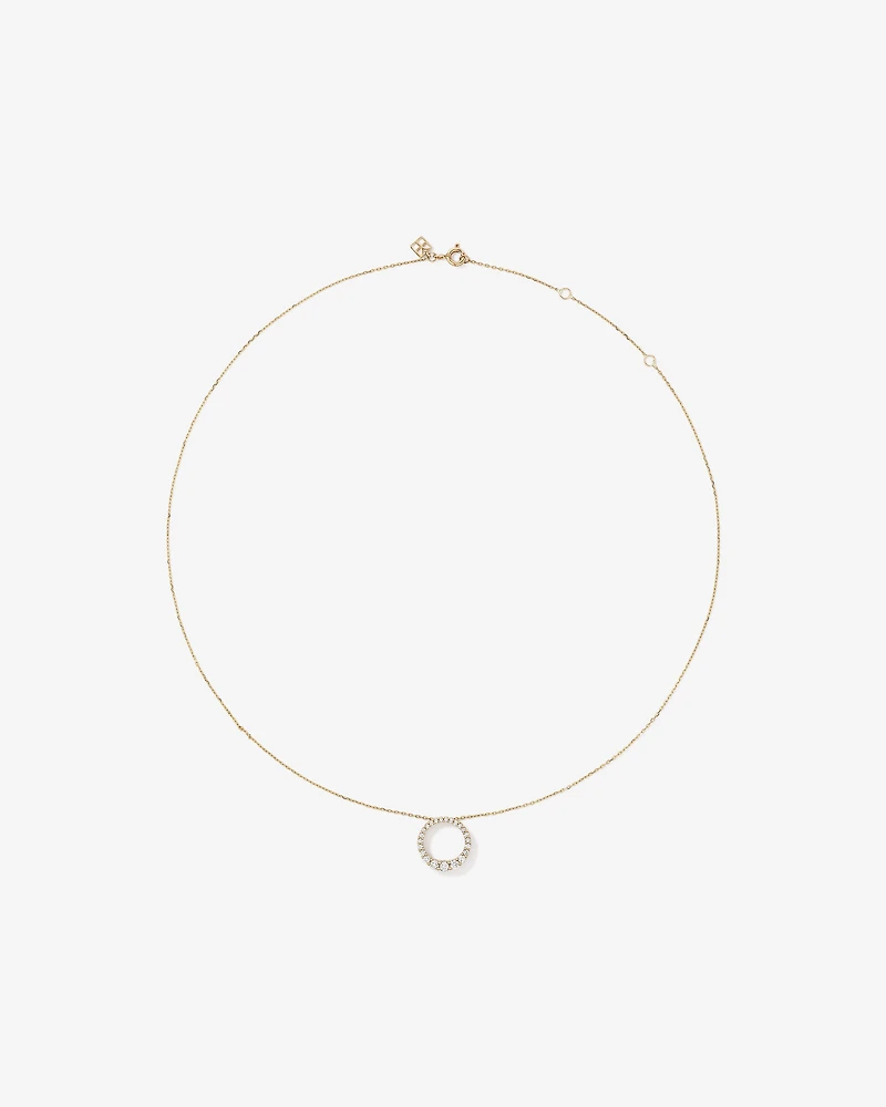 0.38 Carat TW Diamond Graduated Circle Necklace in 10kt Yellow Gold