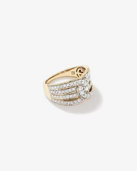 1.00 Carat TW Diamond Link Ring in 10kt White and Yellow Gold