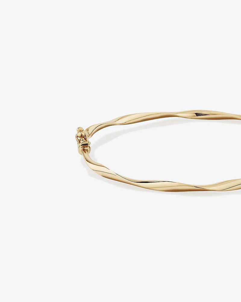 60mm Hollow Twist Bangle In 10kt Yellow Gold