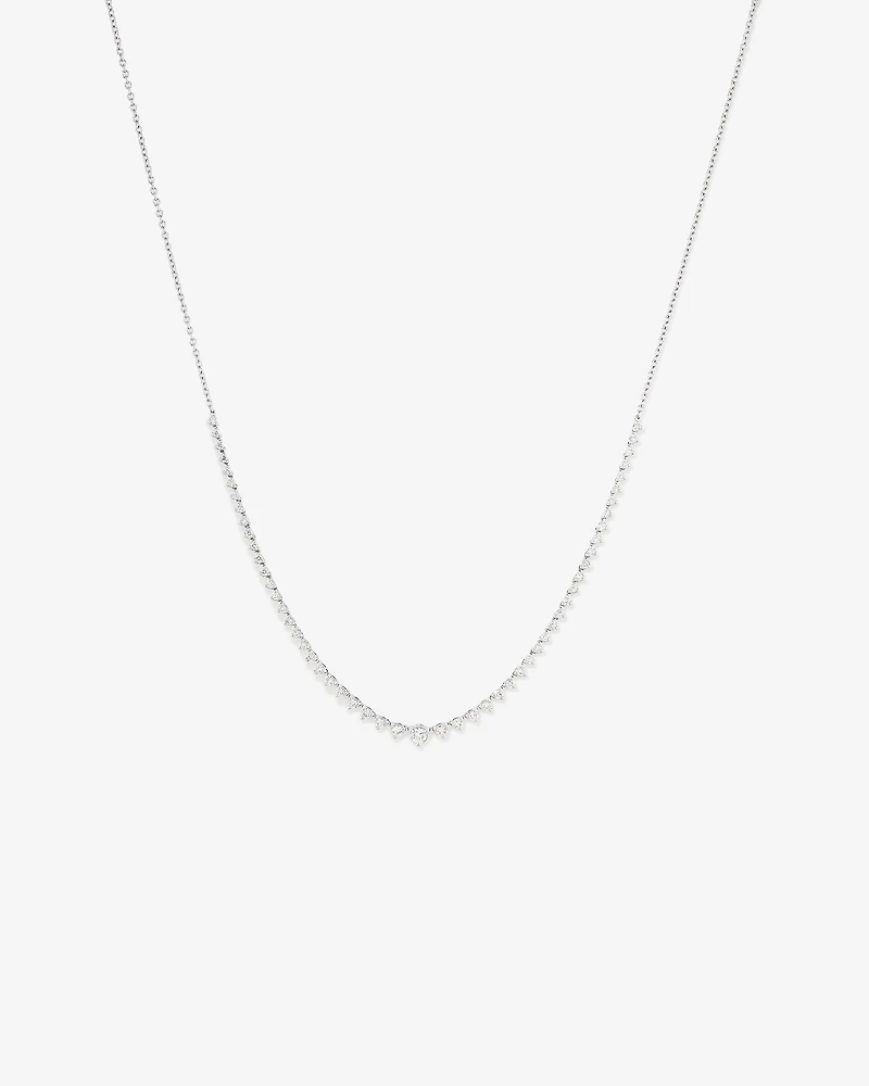 Carat TW Laboratory-Grown Diamond Tennis Necklace set in 10kt White Gold