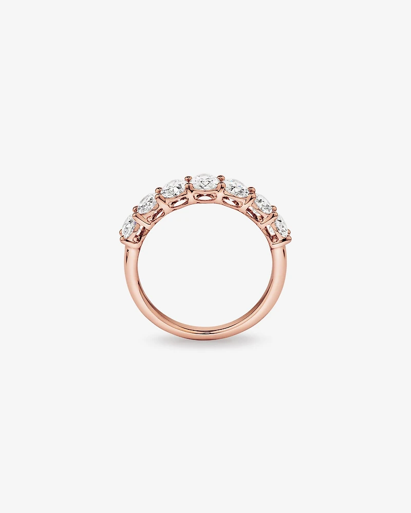Bague De Mariage En Diamant De Laboratoire Ovale De 2,00 Carats Poids Total En Or Blanc 14 Carats