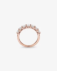 Bague De Mariage En Diamant De Laboratoire Ovale De 2,00 Carats Poids Total En Or Blanc 14 Carats