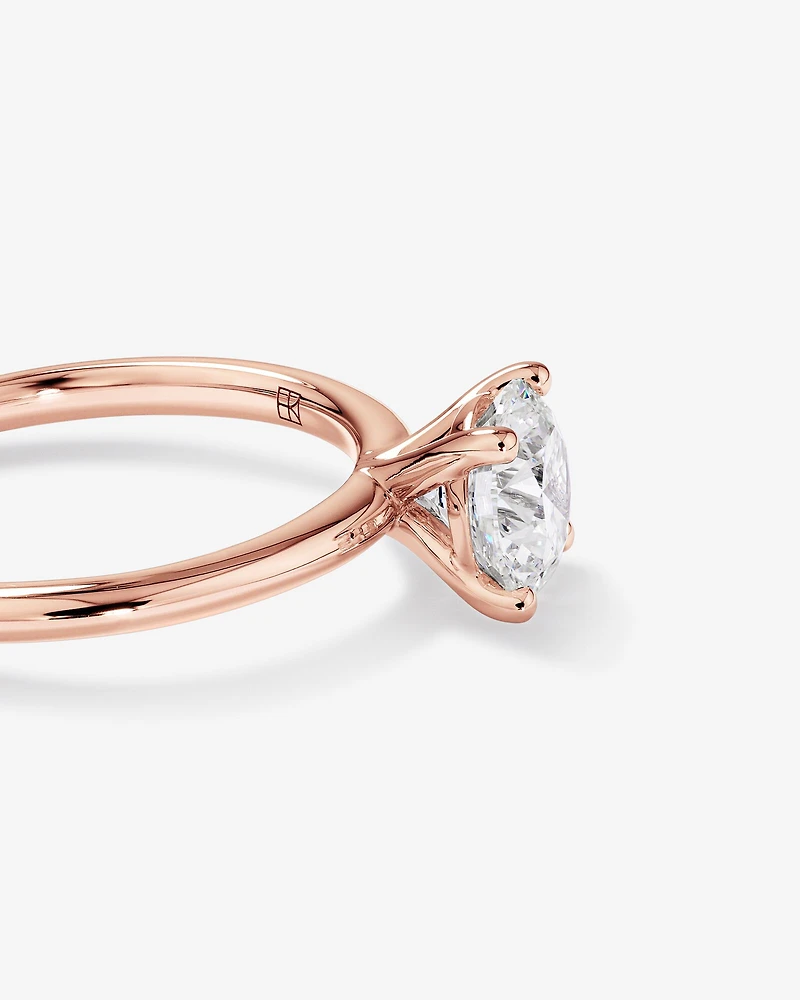Carat TW Round Brilliant Laboratory-Grown Diamond Solitaire Engagement Ring in 14kt Gold
