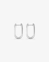 Huggie Paperclip Earrings in Silver