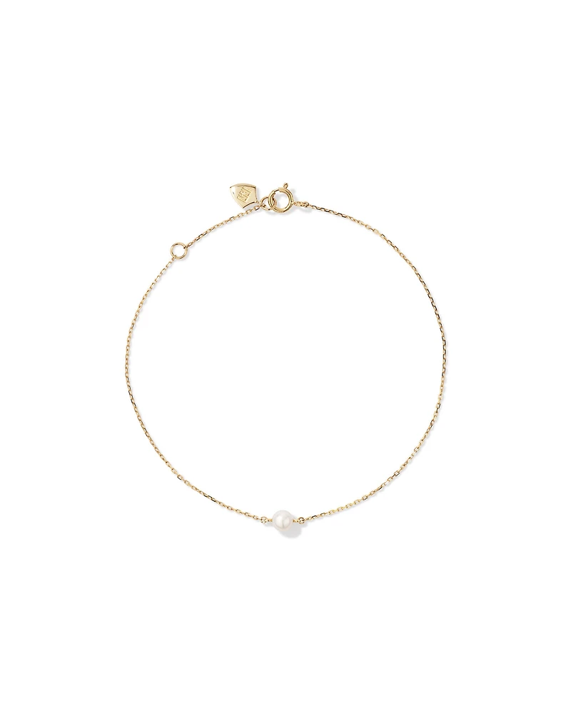 Bracelet with Cultured Freshwater Pearl in 10kt Yellow Gold