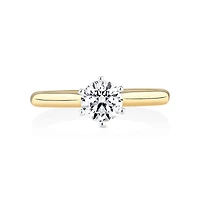 Certified Solitaire Engagement Ring with a 3/4 Carat TW Diamond in 18kt White Gold