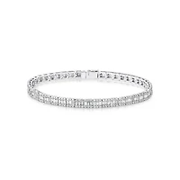 3.37 Carat TW Baguette Diamond Tennis Bracelet in 14kt White Gold