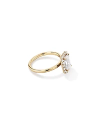 Carat TW Emerald Cut Laboratory-Grown Diamond Halo Engagement Ring in 14kt Yellow and White Gold
