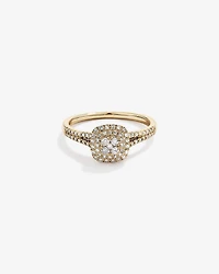 0.30 Carat TW Cushion Cluster Halo Diamond Ring in 10kt White Gold