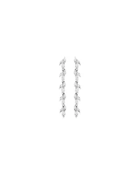 Cubic Zirconia Vine Drop Stud Earrings in Sterling Silver