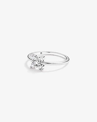 Bague florale en oxyde de zirconium argent sterling