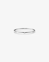 0.45 Carat TW Laboratory-Grown Oval Diamond Bangle in Sterling Silver