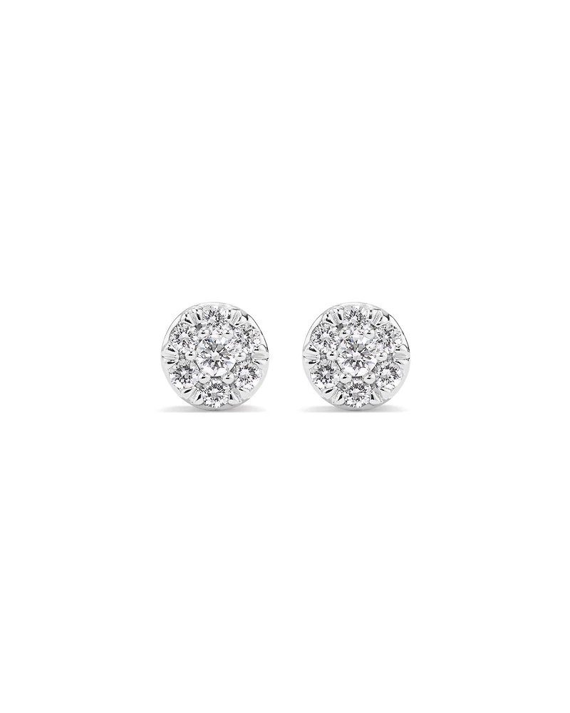 0.27 Carat TW Round Shape Laboratory-Grown Diamond Multistone Pendant & Stud Earrings Box Set in Sterling Silver