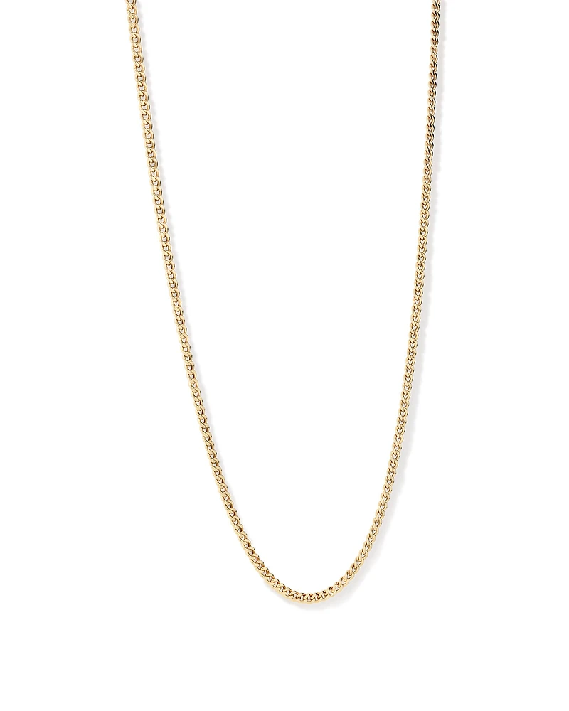 55cm (22") 4.2mm Width Semi Solid Diamond Cut Curb Chain in 10kt Yellow Gold