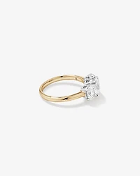 2 Carat Three Stone Oval Laboratory-Grown Diamond Engagement Ring In 14kt White Gold