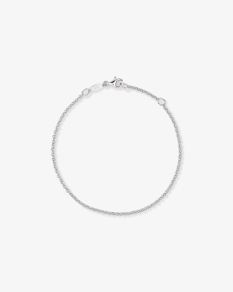19cm (7.5") 1.8mm Width Fine Beclher Chain Bracelet in Sterling Silver