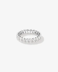 3.15 Carat TW Oval Laboratory-Grown Diamond Eternity Ring in 14kt White Gold