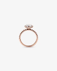 1.82 Carat TW Pear Cut Laboratory-Grown Diamond Halo Engagement Ring in 14kt White Gold