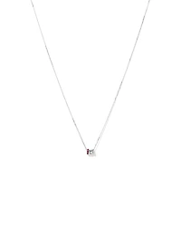 Ruby & Diamond Rondell Pendant with 0.21 Carat TW in 10kt White Gold