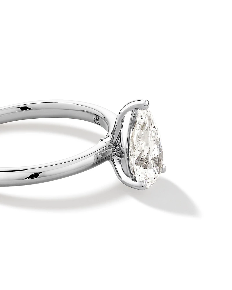 1.25 Carat TW Pear Laboratory-Grown Diamond Solitaire Engagement ring in 14kt Yellow and White Gold
