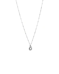 Sunray Open Circle Pendant Station Necklace in Sterling Silver