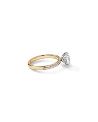 1.95 Carat TW Oval Cut Laboratory-Grown Diamond Solitaire Side Accent Engagement Ring in 14kt White Gold