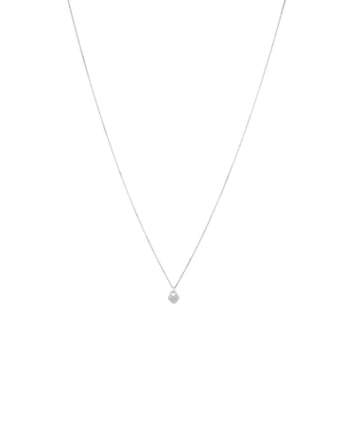 Collier pendentif cœur pavé de diamants en argent sterling