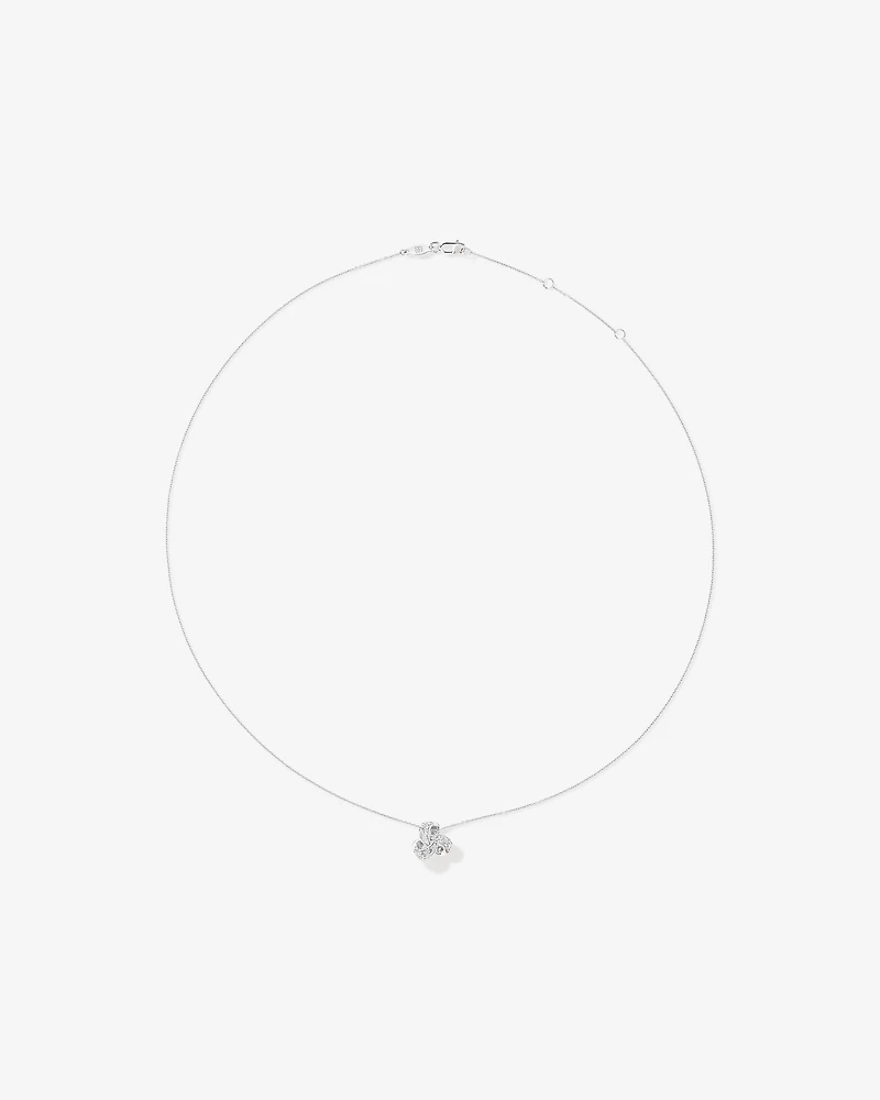 Cubic Zirconia Knot Pendant Necklace in Sterling Silver