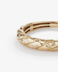 Diamond-Cut Crossaint Ring in 10kt Yellow Gold