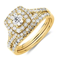 Bridal Set with 1.18 Carat TW of Diamonds in 14kt White Gold
