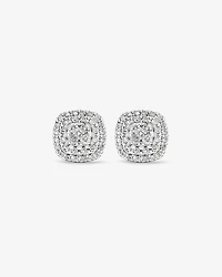 0.30 Carat TW Cushion Shaped Diamond Cluster Stud Earrings in 10kt Yellow Gold