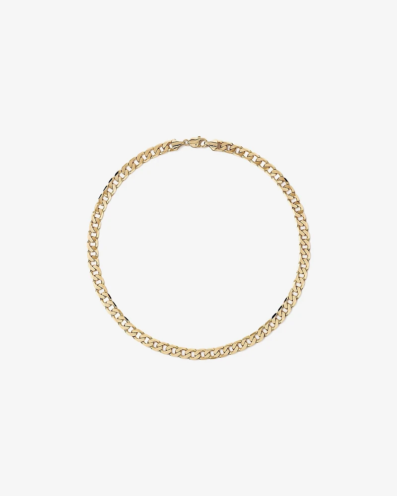 55cm (22") 8.9mm Width Solid Flat Bevelled Curb Chain in 10kt Yellow Gold