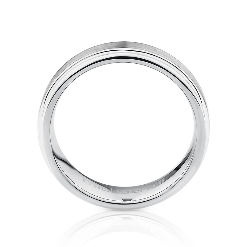 Bague en tungstène de saphir gris pour homme
