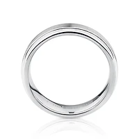 Bague en tungstène de saphir gris pour homme
